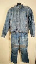 Red Route Motorbike Denim Suit 2 Piece Woman's Jacket & Trousers Size 8