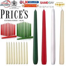 Prices Unwrapped  Tapered Dinner Candles 25cm Unscented 7 Hour Burn Dripless