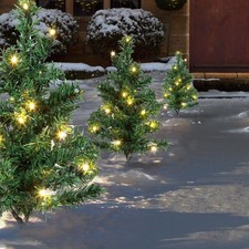 Premier 6pc Christmas Tree Path Lights Warm White LEDs Xmas Stake Lights