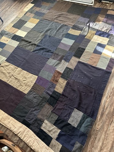 Antique wool suiting patchwork - wool,