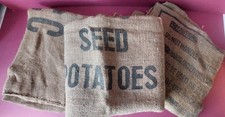 Vintage Rustic 3 Cereal Seed/Seed Potato Agricultural Hessian Sacks  WJ Oldacre