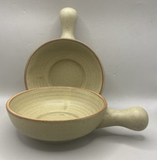 PAIR OF PRESINGOLL POTTERY (POST TREMAR / HUDSON POTTERY ) HANDLED SOUP BOWLS