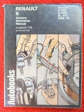Renault 6 (850, 1100, 6L, 6TL) Autobooks Workshop Manual from 1968 to 1978.