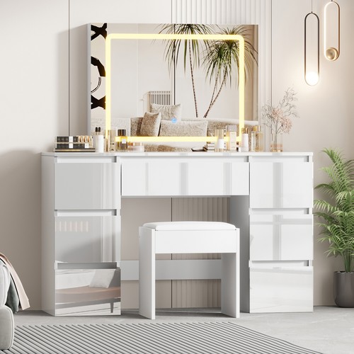 White dressing table high - white,