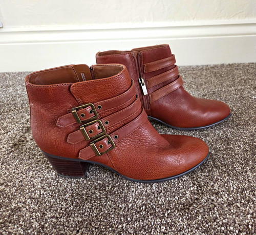 Clarks brown leather - leather, ankle