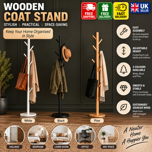 Wooden coat stand hooks - coat, 8