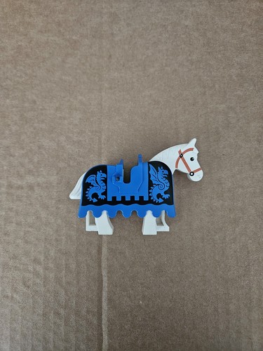 Lego blue dragon horse barding - blue,