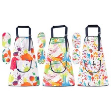 Kids Apron & Sleeves, Waterproof Art Apron with Pocket for Kids Painting Cooking