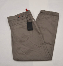 NWT KITON Mens Pants Trousers Gray Cotton Button Closure Us 34 Eu 50