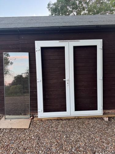 Upvc white french doors patio - white,