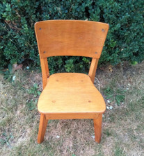 Vintage mid century wooden child's desk chair / seat