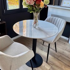 Heavy Round Tulip Dining Table Marble Kitchen Bar Table Small Space Easy Clean