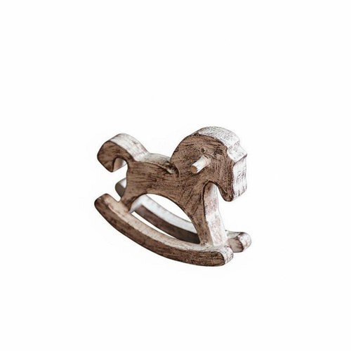 Wooden rocking horse ornament - wooden,
