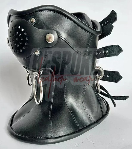 Leather neck corset - leather,