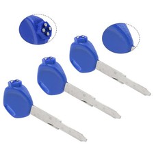 Blue Scooter Blank Ignition Key Uncut 3pcs Right Slot For Honda PCX125 150 SH125