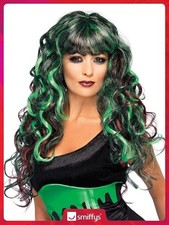 Womens Monster Wig Black Green
