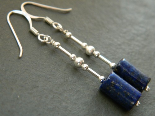 Lapis lazuli blue tube - tube, shaped