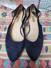 Paul Green~ Navy Suede Ladies flat buckled  Shoes UK 7 .