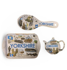 Yorkshire Kitchen Accessories Tea Tray Spoon Holder Tea Bag Tidy Gift