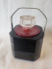 Original Vintage Retro 60s 70s Sparklets Ice Bucket For Drinks Bar Black Tongs