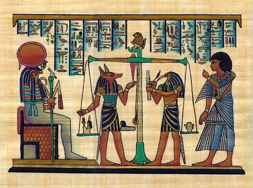 Egyptian papyrus painting - egyptian,
