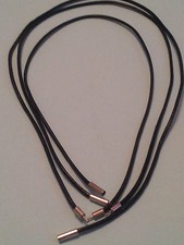  2MM BLACK REAL LEATHER NECKLACE CORD WITH SILVER PLATED BAYONET CLASP 