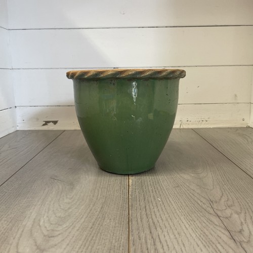 Vintage glazed terracotta pot