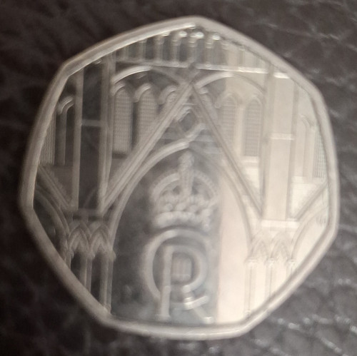 50p coin reverse close up - 50p,