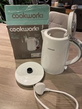 Cookworks Textures Selcey Kettle White – 1.7L, 3000W Rapid Boil, Boil Dry Safe
