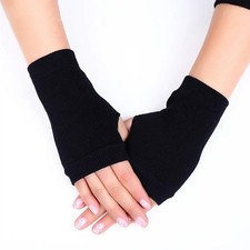 Women’s Knitted Fingerless Gloves – Warm Crochet Wool Arm Warmers Winter