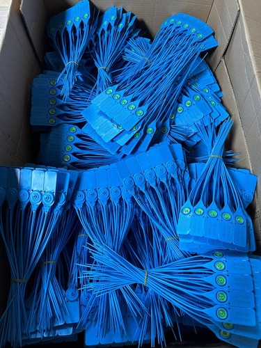 Blue plastic security seals - plastic,