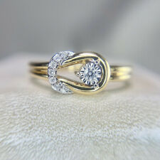 1.00 Ct Round Cut Diamond Love Knot Buckle Women's Ring 14K Yellow Gold Finish