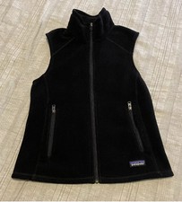 Patagonia Synchilla Vest Women's Size Small Black Fleece Full-Zip Mock Neck