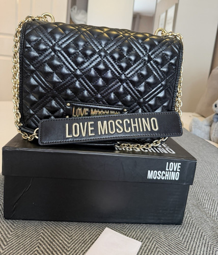 Love moschino black faux - black,