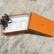Hermes Empty Tablewear Gift Box Orange with Ribbon