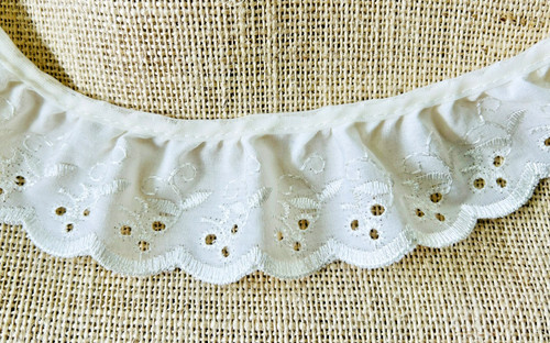 Broderie anglaise gathered - broderie,