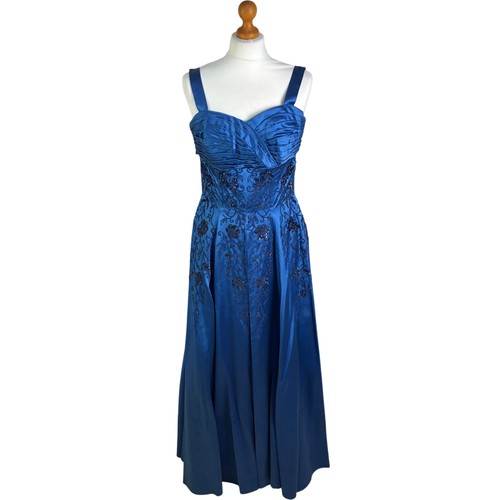 1950s vintage blue satin - vintage,