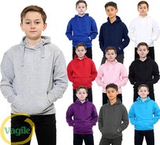 Kids Girls Boys Plain Hooded