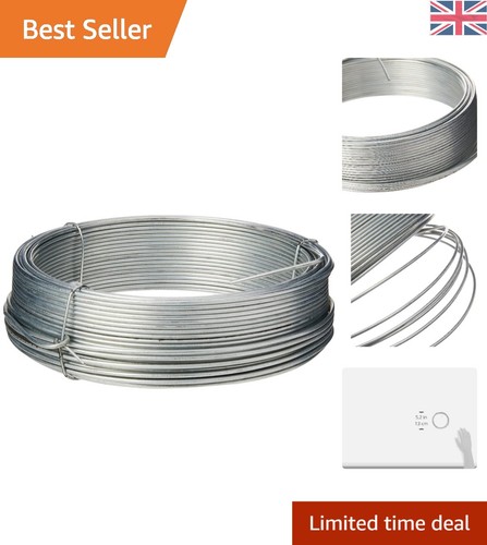 Grey galvanised garden wire - grey,