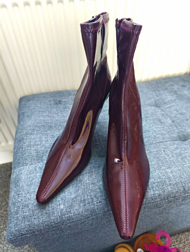 Bnw0t zara burgundy patent - bnw0t,