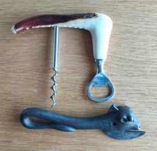 Horn corkscrew bottle - horn, corkscrew/bottle