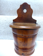 Antique Staved Wooden Salt Box mid 19th C