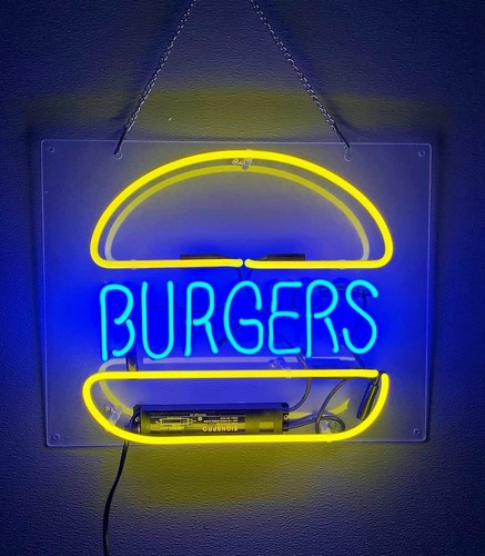 Hamburger x12 neon sign - 14"x12",