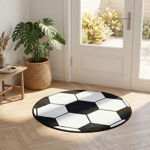 Faux wool soccer rug football - soccer,