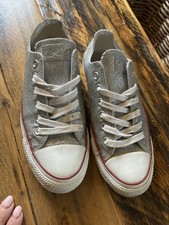 Fabulous Converse All Stars Silver Glitter Sneakers Size 5