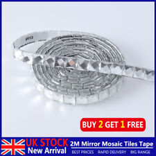  UK 2M Mirror Mosaic Tiles Self Adhesive Crystal Diamond Glass Wall Sticker Tape