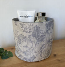 Handmade linen fabric storage gift basket- Cabbages & Roses Paris Rose Grey