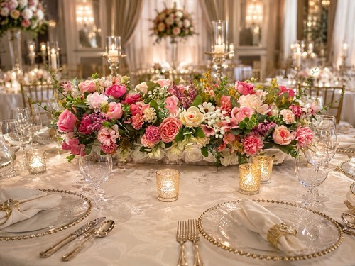 Wedding silk flower table - wedding,