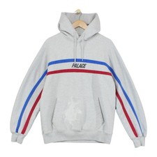 Palace S-Line Hoodie Mens Size L Grey Pullover Heavyweight Cotton