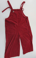 Lucy and Yak Red Corduroy Wide Leg Cropped Dungarees Size 20R Funky Boho